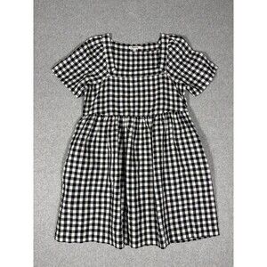 Madewell Women's Linen-Blend Allie Mini Dress in Gingham Check Flowy Size Small